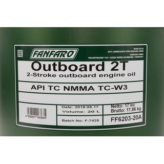 Engineoil Engine Oil FANFARO Outboard 2T API TD 20 liters
