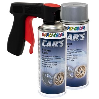 Felgenlack Lack Spray Cars Dupli Color 385919 Silber 2 X 400 ml mit Pistolengriff