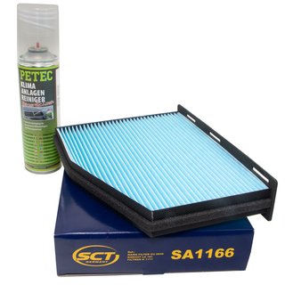Innenraumfilter SA1166 + Klimaanlagen Reiniger 500 ml PETEC