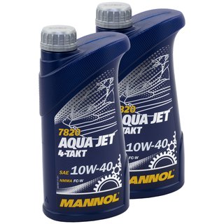 Engineoil Engine oil 4-stroke Aqua Jet 10W40 MANNOL API SL 2 X 1 liter