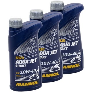 Motorl Motor l 4-Takt Aqua Jet 10W40 MANNOL API SL 3 X 1 Liter