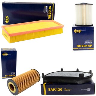 Filter Set Inspektion Kraftstofffilter SC 7014 P + lfilter SH 4064 P + Luftfilter SB 2096 + Innenraumfilter SAK 120