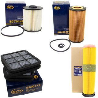 Filter Set Inspektion Kraftstofffilter SC 7014 P + lfilter SH 4064 P + Luftfilter SB 2133 + Innenraumfilter SAK 171