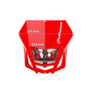 Headlight mask Polisport LMX color red