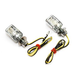 Indicator pair LED Mini Brick chrome E- marked