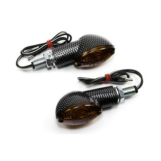 Indicator pair Cat Eye 20 mm Carbon look E-marked