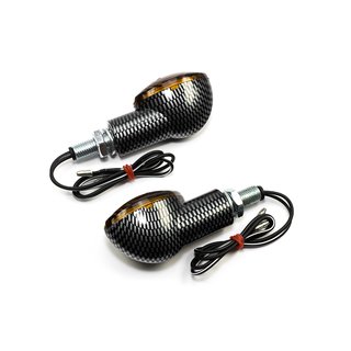 Indicator pair Cat Eye 20 mm Carbon look E-marked