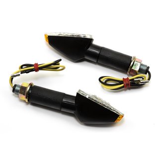 Indicator pair LED Sparkle black 40 mm E-marked