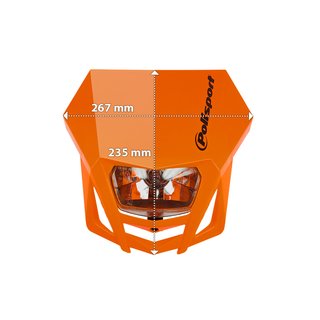 Headlight mask Polisport LMX color orange