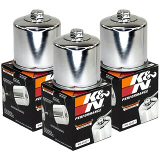 lfilter Motor l Filter K&N chrom KN-204C Set 3 Stck