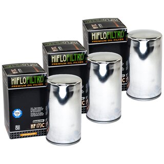 Oilfilter Engine Oil Filter Hiflo chromed HF173C Set 3 Pieces