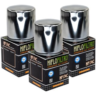 Oilfilter Engine Oil Filter Hiflo chromed HF174C Set 3 Pieces