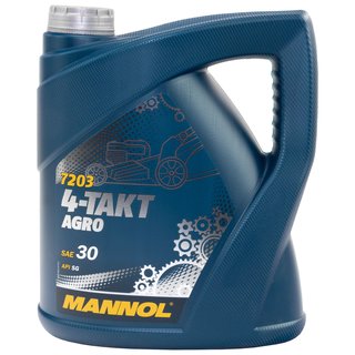 Engineoil Engine oil for 4-stroke tractors lawnmowers Agro SAE 30 MANNOL API SG 4 liters