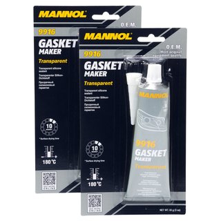 Dichtungsmittel Dichtmasse Silikon Gasket Maker transparent MANNOL 9916 2 X 85 g