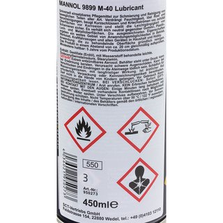 Rust Remover M-40 Mannol 9899 Universal Oil 12 X 450 ml