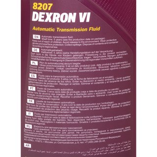 Gearoil Gear oil MANNOL Dexron VI automatic 1 liter