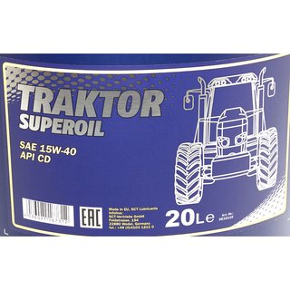 Motorl Motor l MANNOL Traktor Superoil 15W-40 20 Liter