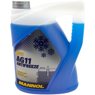 Khlerfrostschutz MANNOL Frostschutz Antifreeze 5 Liter Fertiggemisch -40C blau AG11 G11