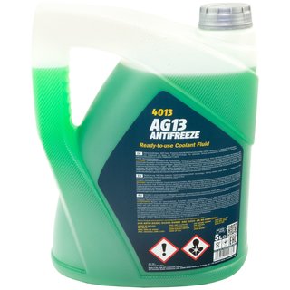 Radiatorantifreeze MANNOL Hightec Antifreeze 5 liters premix -40 C green