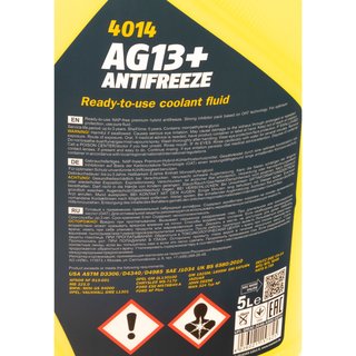 Khlerfrostschutz MANNOL Advanced Antifreeze 5 Liter Fertiggemisch -40C gelb