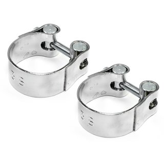 Exhaust clamps 38 mm chrome 2 pieces