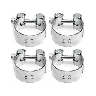 Exhaust clamps 38 mm chrome 4 pieces