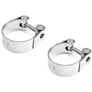 Exhaust clamp 45 mm chrome 2 pieces