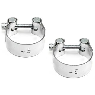 Exhaust clamp 45 mm chrome 2 pieces