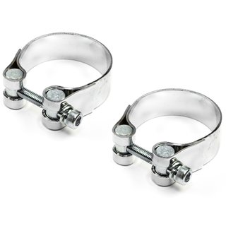 Exhaust clamp 49 mm chrome 2 pieces
