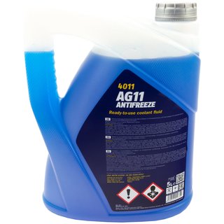 Khlerfrostschutz MANNOL Frostschutz Antifreeze 2 X 5 Liter Fertiggemisch -40C blau AG11 G11