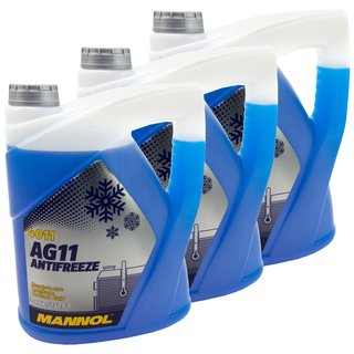 Khlerfrostschutz MANNOL Frostschutz Antifreeze 3 X 5 Liter Fertiggemisch -40C blau AG11 G11