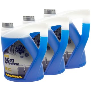 Khlerfrostschutz MANNOL Frostschutz Antifreeze 3 X 5 Liter Fertiggemisch -40C blau AG11 G11