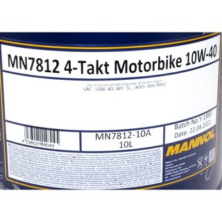 Motorl Motor l MANNOL Motorbike 4-Takt 10W-40 API SL 10 Liter