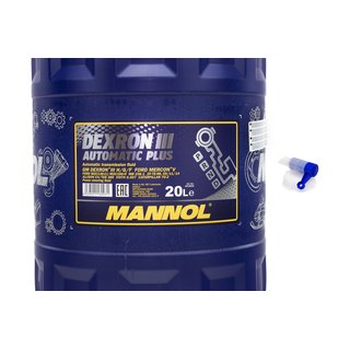Gearoil Gear oil MANNOL Dexron III Automatic Plus 20 liters incl. outlet tap