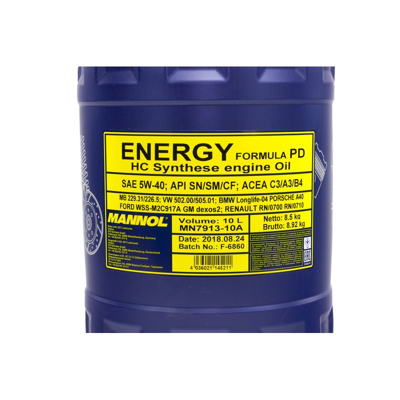 MANNOL Motoröl Energy Formula PD 5W-40 API SN 10 Liter online im