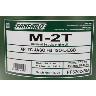 Engineoil Engine Oil FANFARO M-2T API TC 20 liters