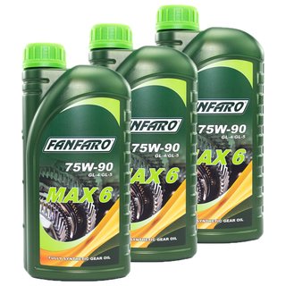 Gearoil Gear oil FANFARO MAX 6 75W-90 GL-5 3 X 1 liters