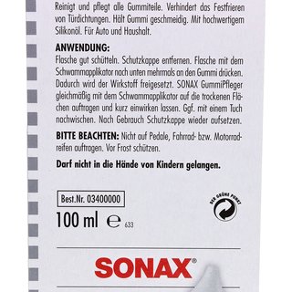 Gummi Pfleger SONAX 100 ml