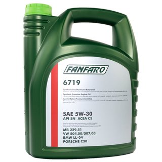 FANFARO Motoröl Motor Öl 5W-30 API SN 5 Liter online im MVH Shop , 25,45 €