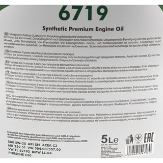 Engineoil Engine Oil FANFARO 5W-30 API SN 5 liters