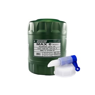 Gearoil Gear oil FANFARO MAX 6 75W-90 GL-5 20 liters incl. outlet tap