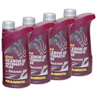 Gearoil Gear oil MANNOL Dexron III Automatic Plus 4 X 1 liter