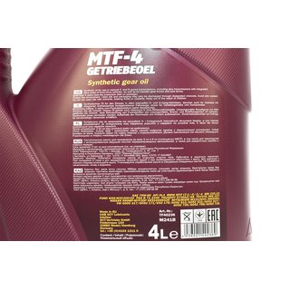 Gearoil gear oil MANNOL manual gear MTF-4 API GL 4 75W-80 3 X 4 liters