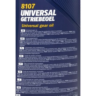 Getriebel Getriebe l MANNOL Universal 80W-90 API GL 4 2 X 1 Liter