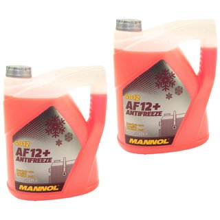 Khlerfrostschutz MANNOL Frostschutz Antifreeze 2 X 5 Liter Fertiggemisch -40C rot AF12 G12