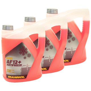 Khlerfrostschutz MANNOL Frostschutz Antifreeze 3 X 5 Liter Fertiggemisch -40C rot AF12 G12