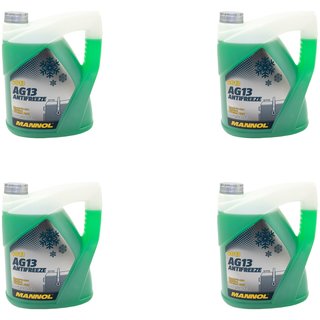 Khlerfrostschutz MANNOL Frostschutz Antifreeze 4 X 5 Liter Fertiggemisch -40C grn AG13 G13