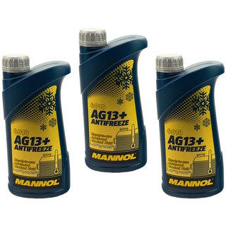 Khlerfrostschutz MANNOL Advanced Antifreeze 3 X 1 Liter Fertiggemisch -40C gelb