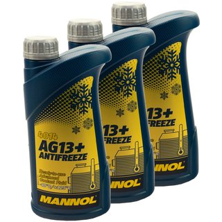 Radiatorantifreeze MANNOL Advanced Antifreeze 3 X 1 liter ready mix -40C yellow