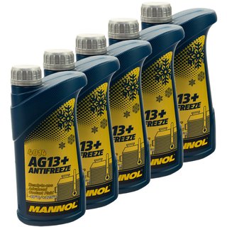 Radiatorantifreeze MANNOL Advanced Antifreeze 5 X 1 liter ready mix -40C yellow